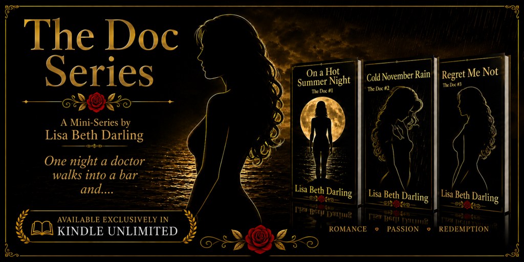 the doc series the silhouettes of a beautiful woman grace three book covers in this adult mini series